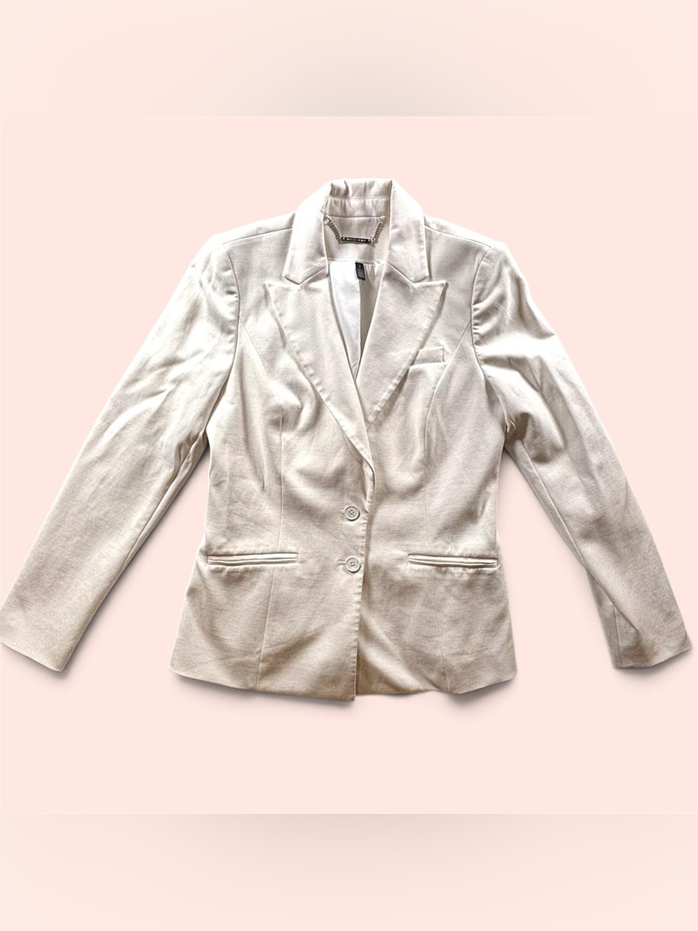 White House Black Market Ivory Tailored Two Button Blazer Size 4